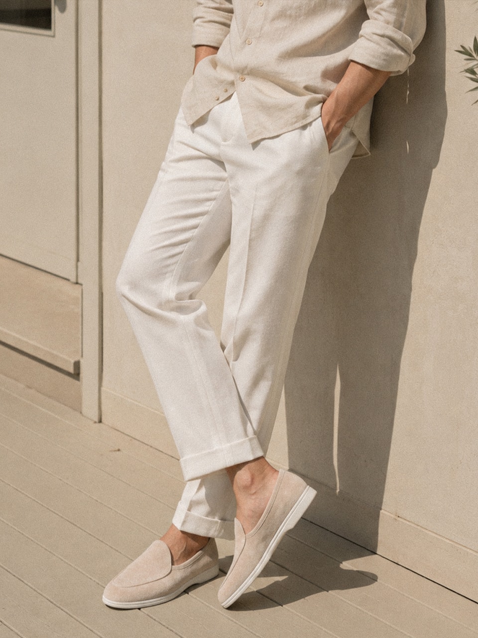 Resort Belgian Loafers #4400W [Ivory suede]