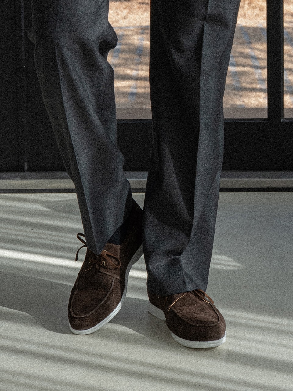 Resort Boat Shoes #4407W [Dark brown suede]