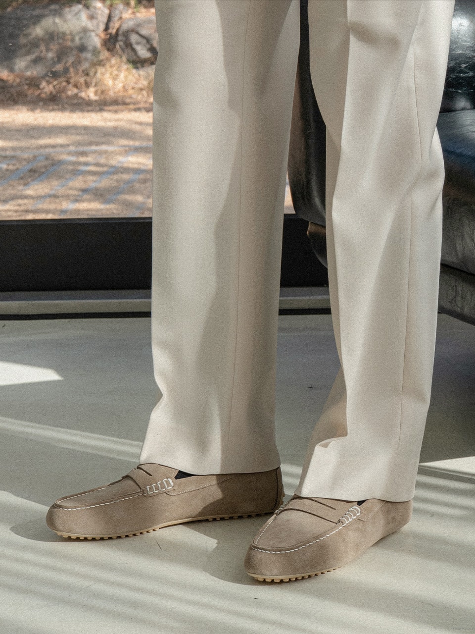 Driving Shoes #600 [Taupe suede]