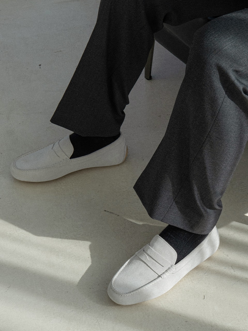 Driving Shoes #600 [White suede]