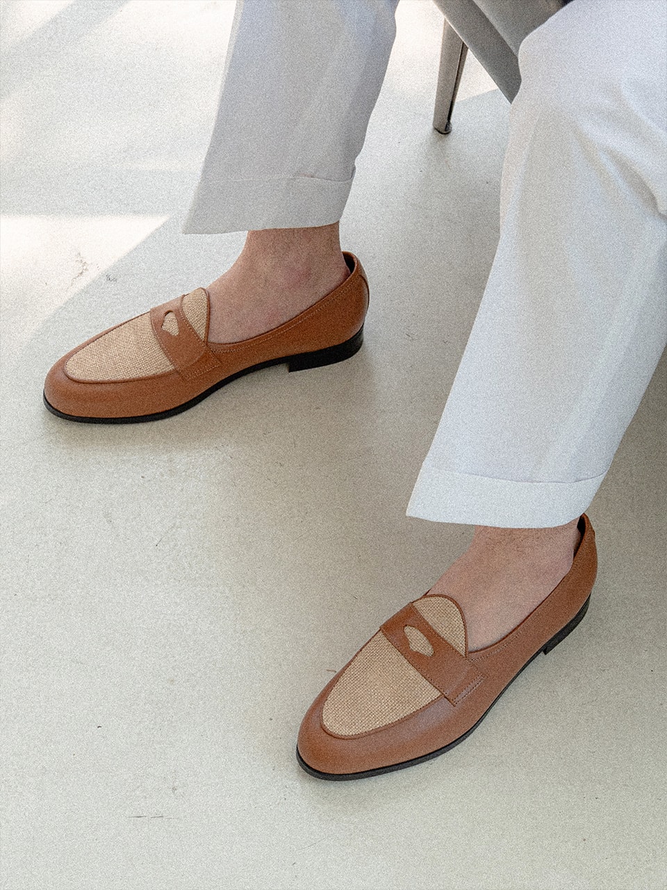 Belgian Penny Loafers #4401 [Linen]