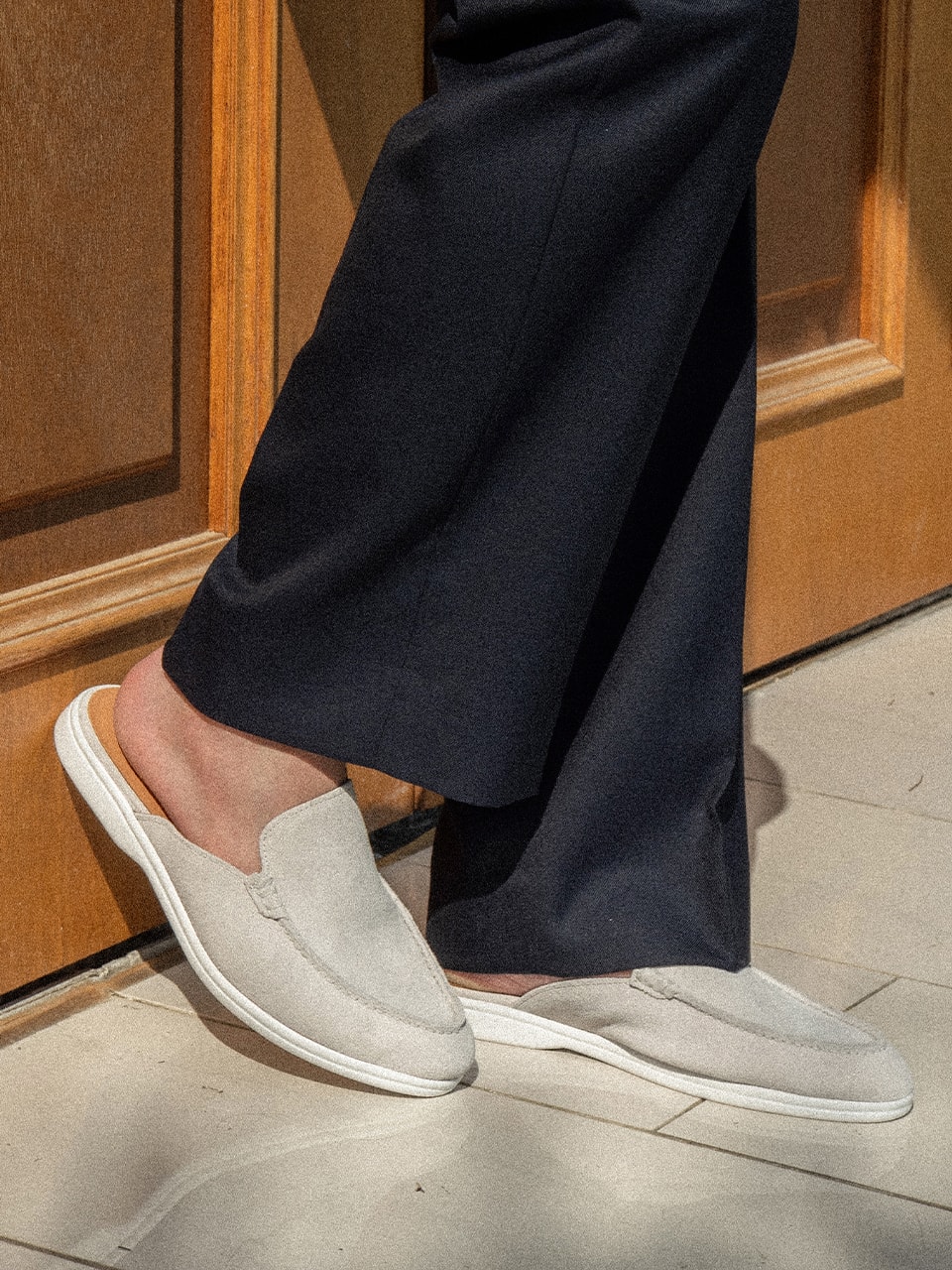 Resort Mules #4413W [White suede]