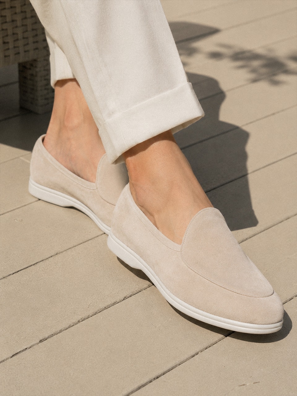 Resort Belgian Loafers #4400W [Ivory suede]