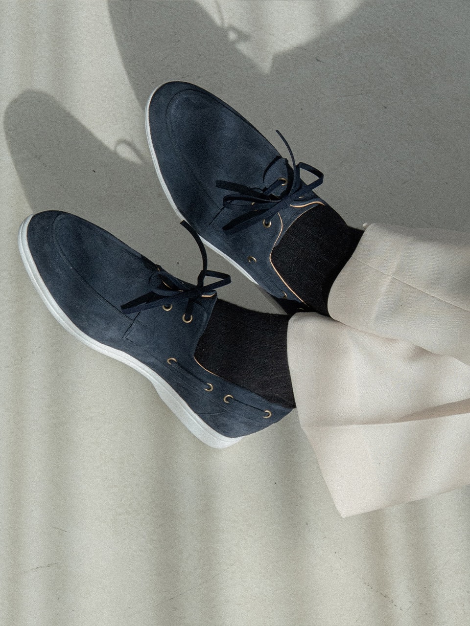 Resort Boat Shoes #4407W [Navy suede]