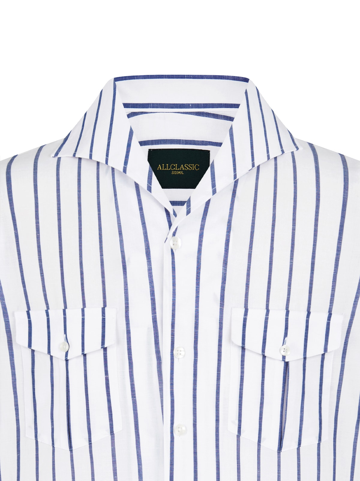 Italian Shirt #2 [Blue stripe linen]