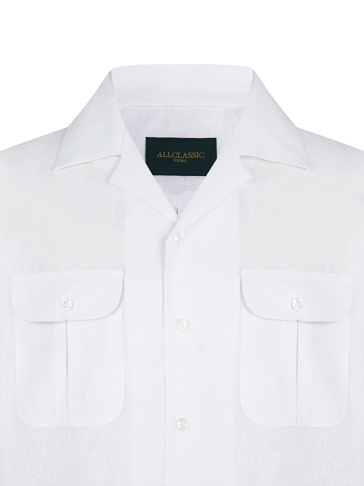 Open-Collar Shirts #006 [White linen]
