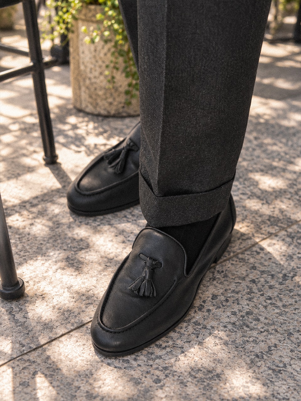 Cimer Tassel Loafers #4415 [Black vegetable]