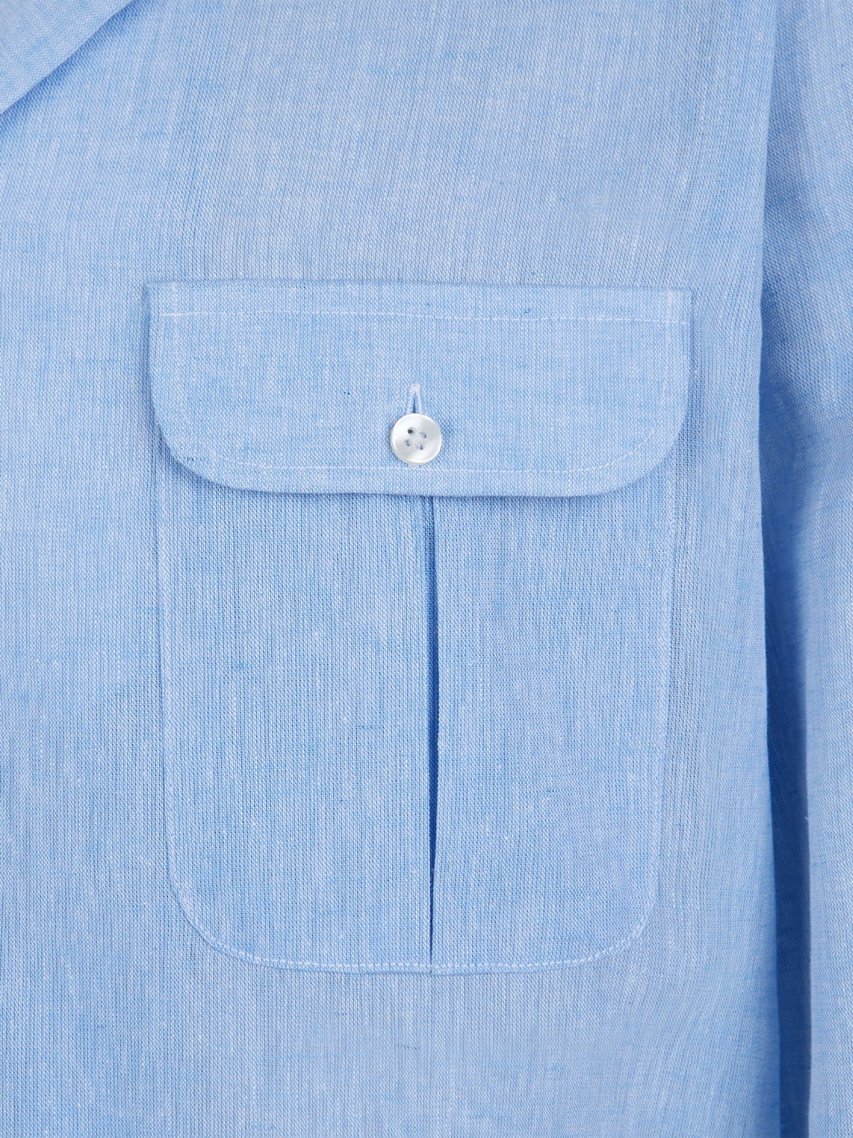Open-Collar Shirts #006 [Sky blue linen]