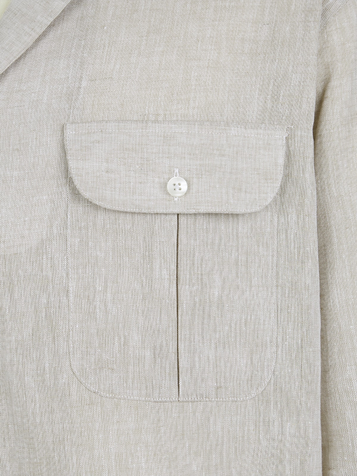 Open-Collar Shirts #006 [Beige linen]