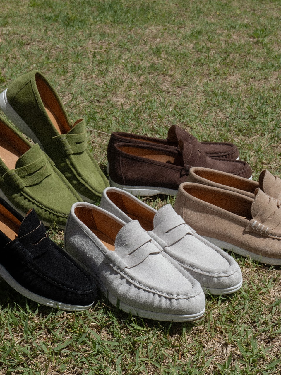 Resort Shirring Loafers #4411W [Dark brown suede]