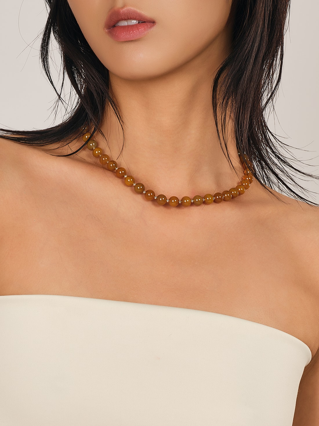Mano necklace - Fog Brown
