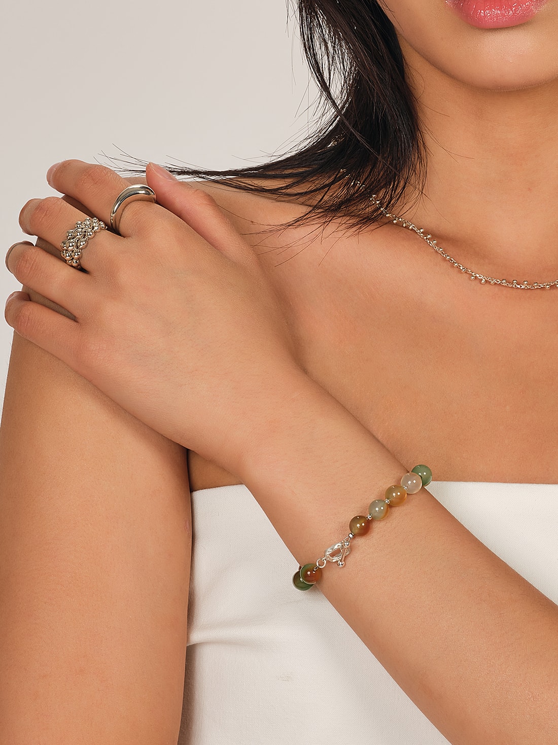 Jade bracelet - fog green