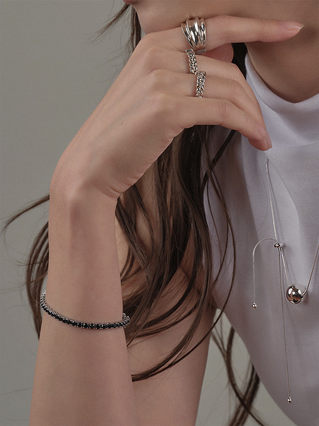 Black zirconia bracelet - 3mm