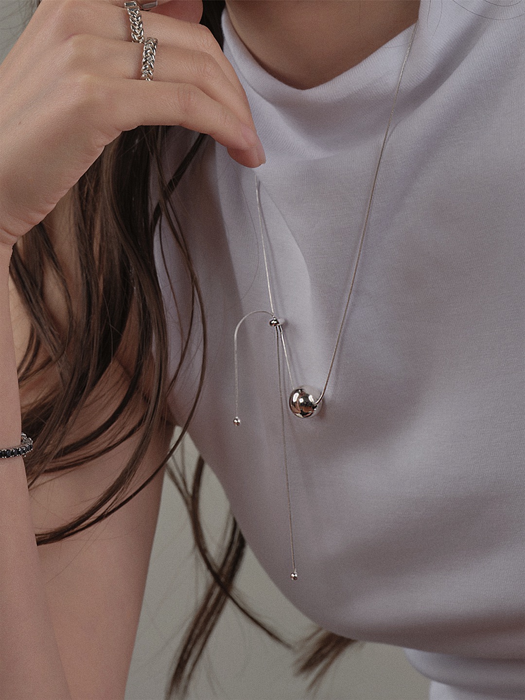 Silk bola necklace