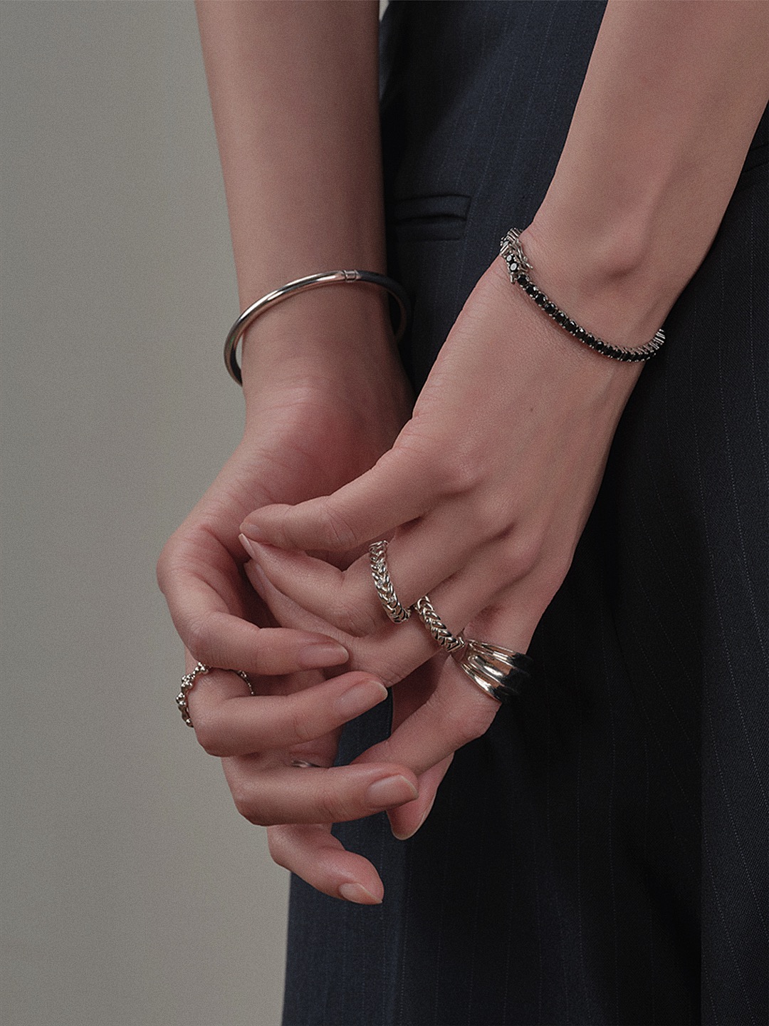 Black zirconia bracelet - 3mm
