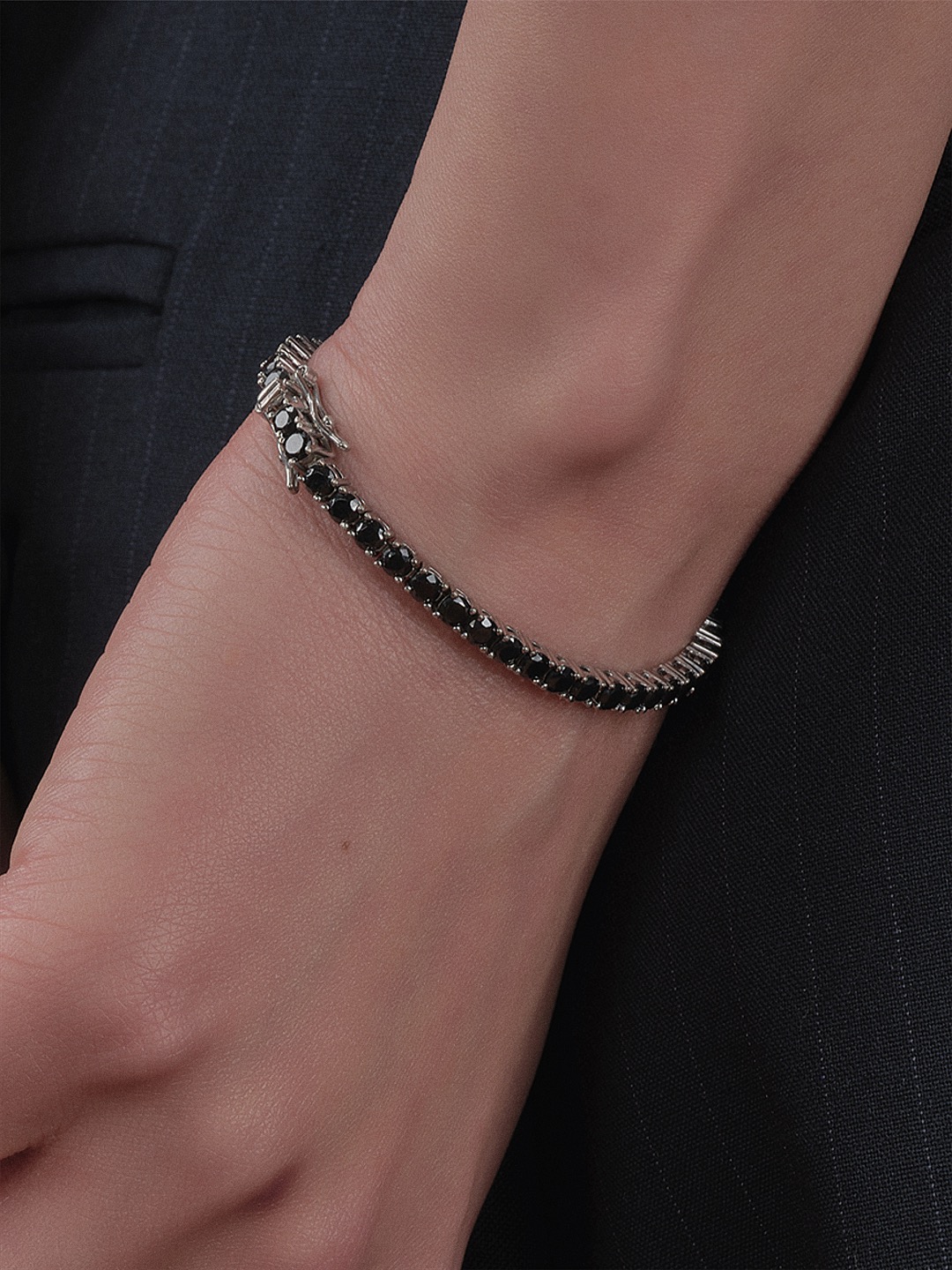 Black zirconia bracelet - 3mm