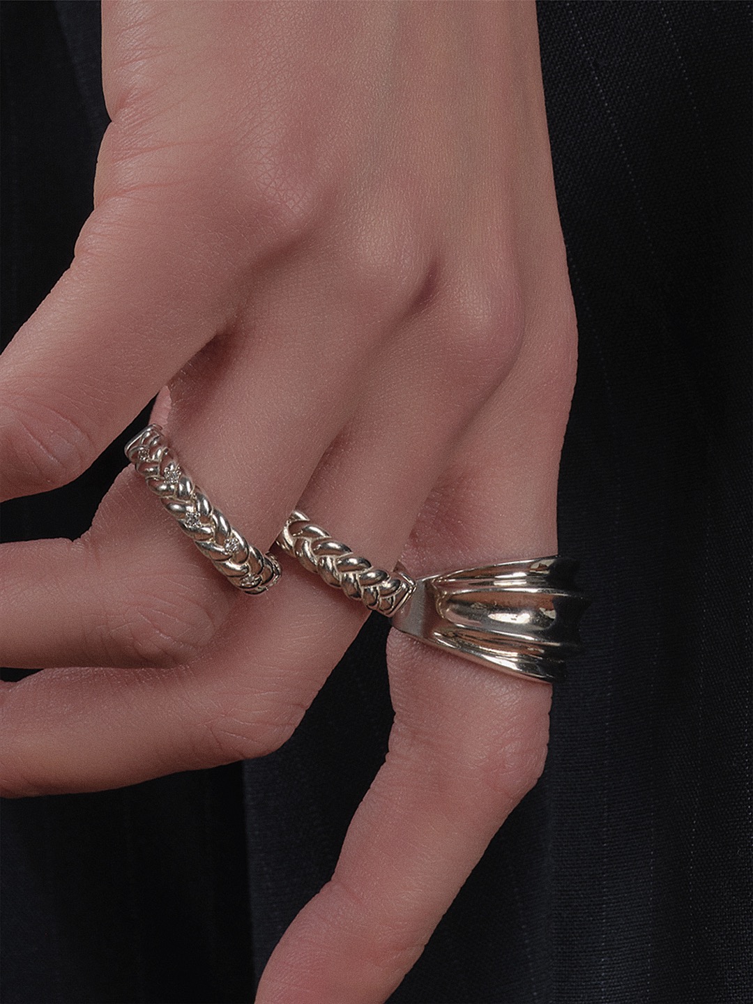 Corde ring - moissanite