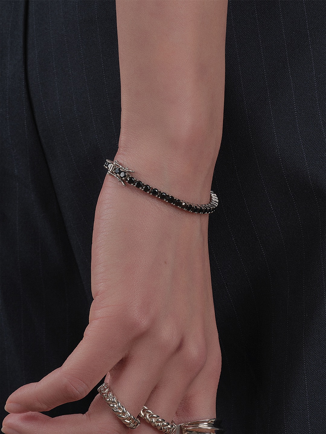 Black zirconia bracelet - 3mm