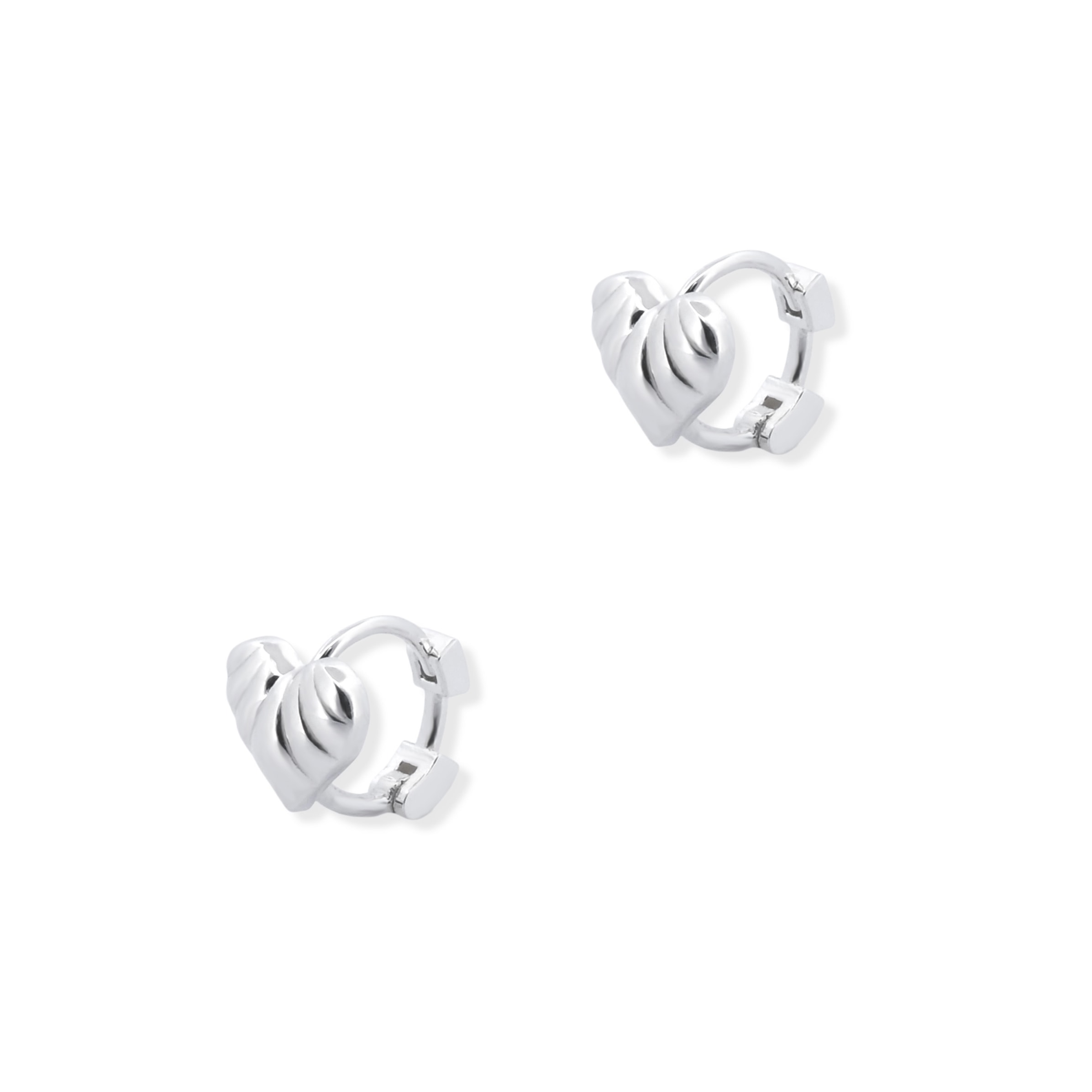 Soft Heart Huggie Earrings