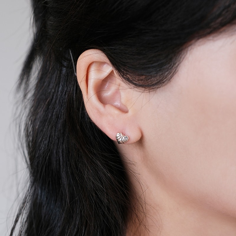 Soft Heart Huggie Earrings