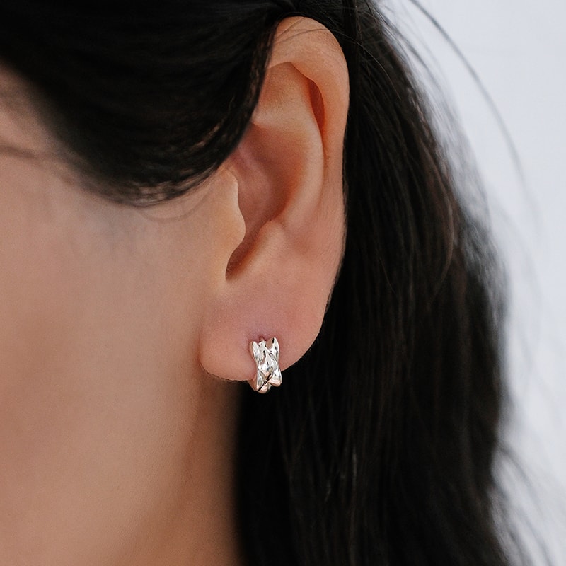 Tufted Huggie Earrings