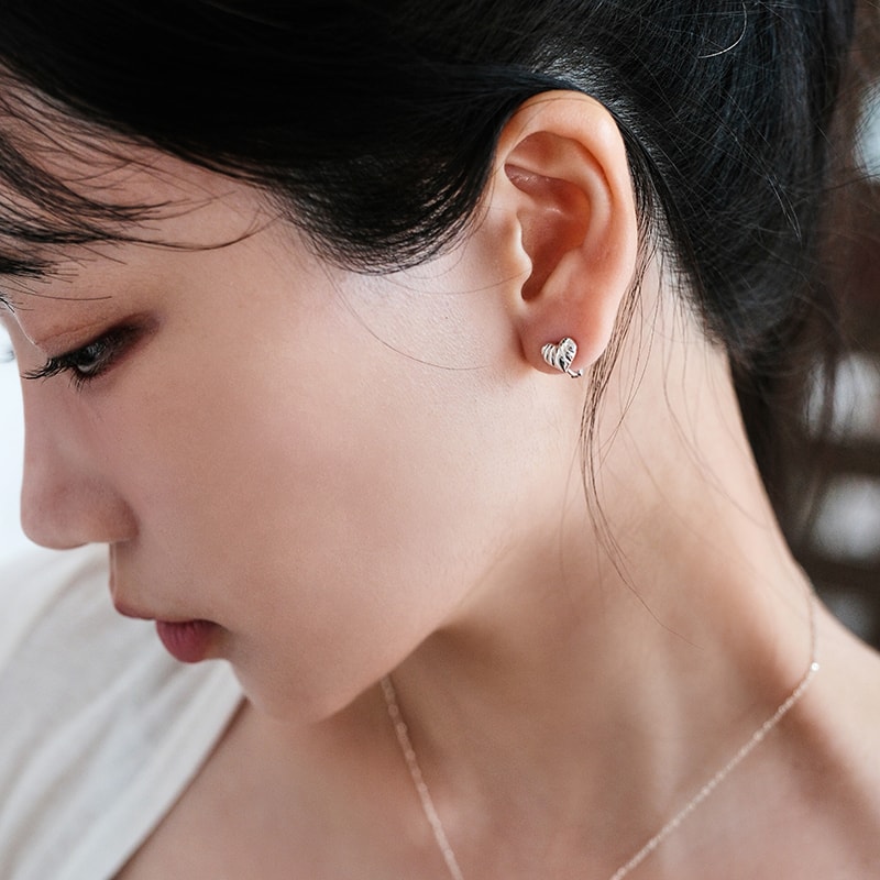 Soft Heart Huggie Earrings