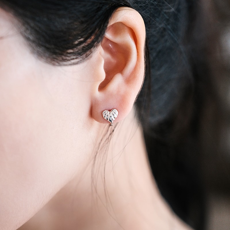 Soft Heart Huggie Earrings