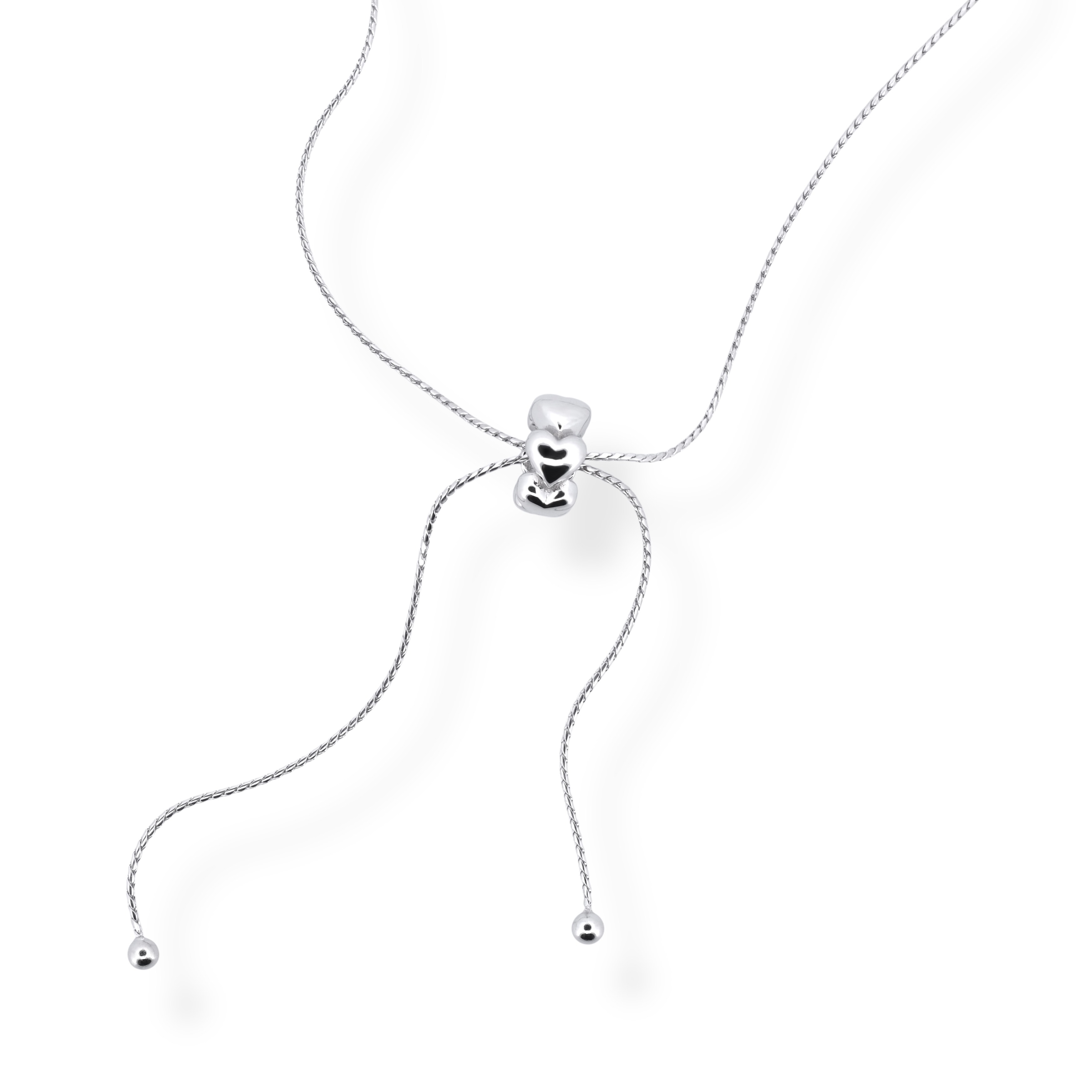 Circle heart ribbon necklace