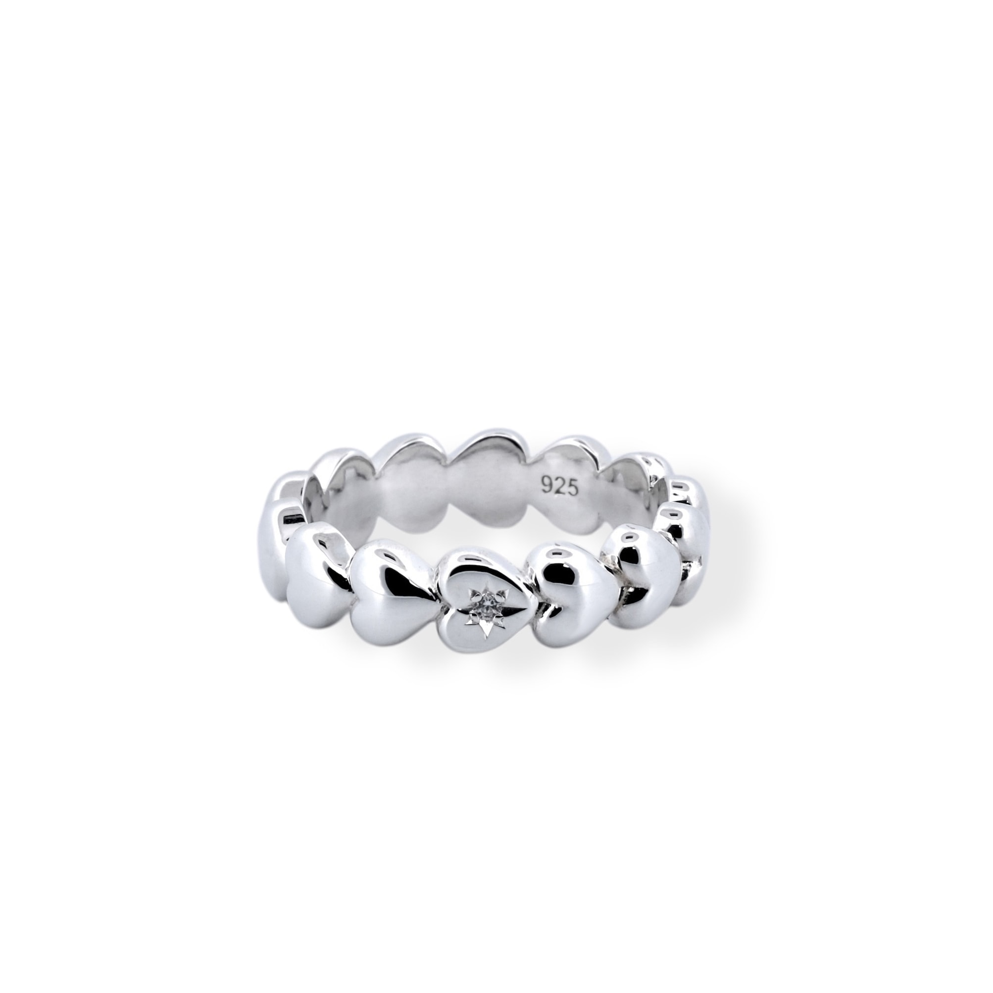 Sparkle circle heart ring