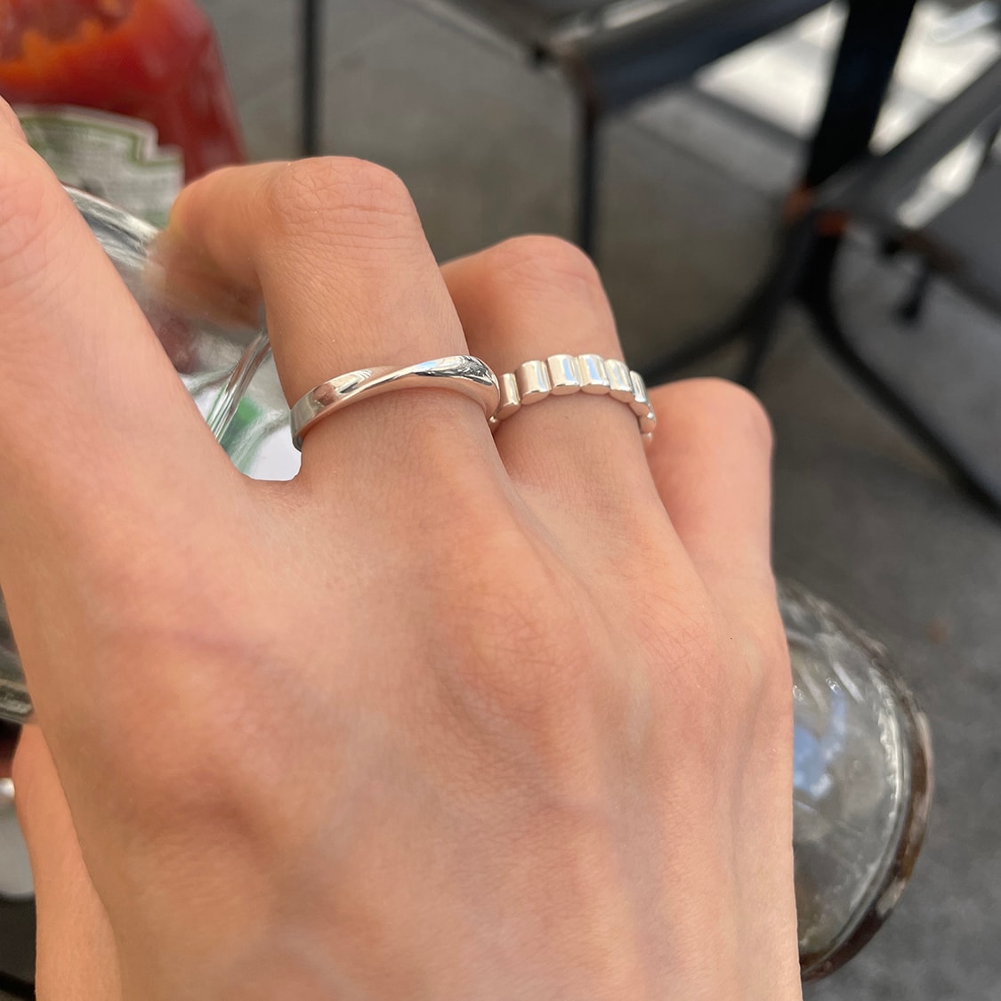 half circle twist ring