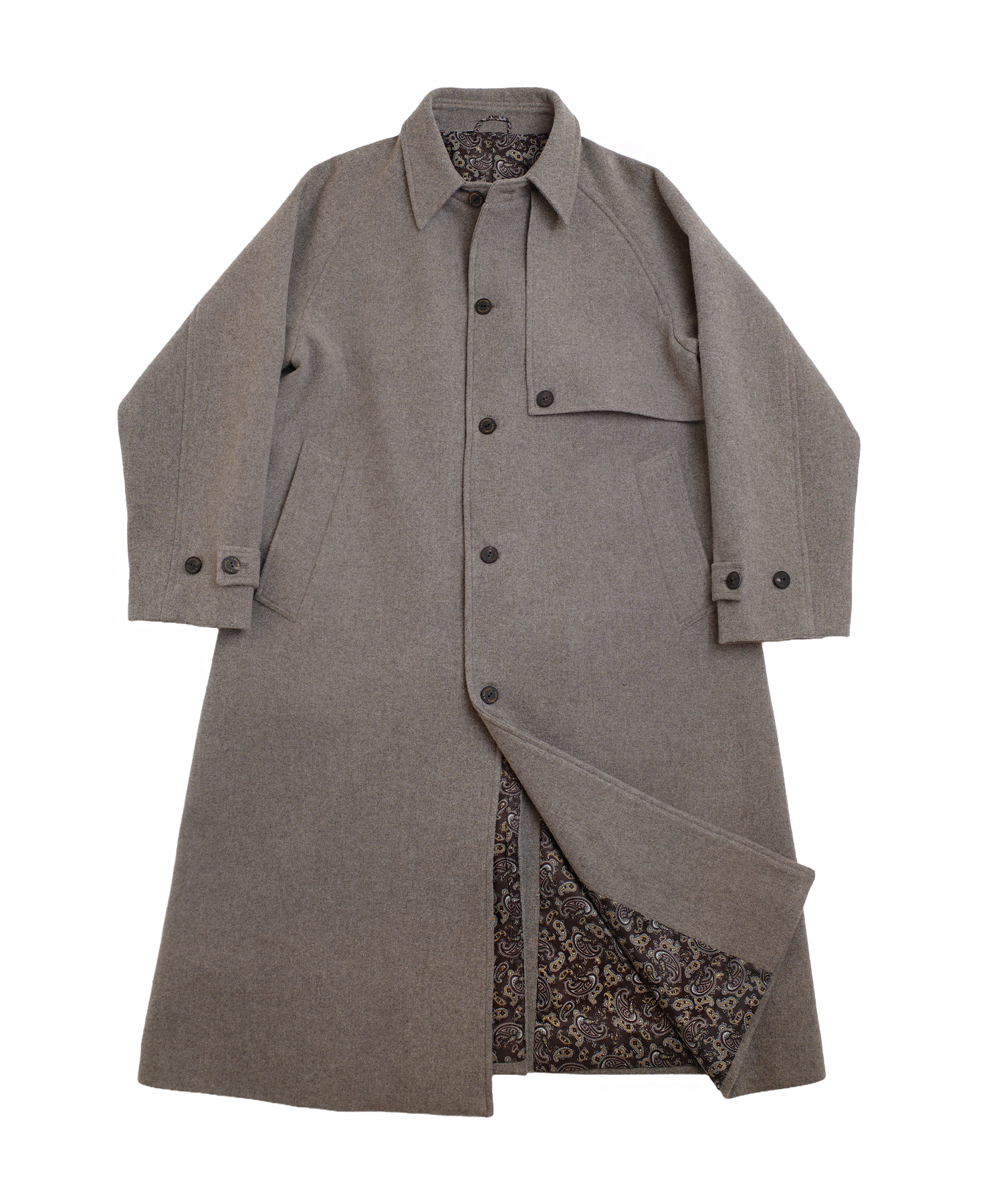 新品 ATON WASHED CASHMERE BALMACAAN COAT 6 ATON（エイトン）の「【ATON / エイトン】WASHED CASHMERE