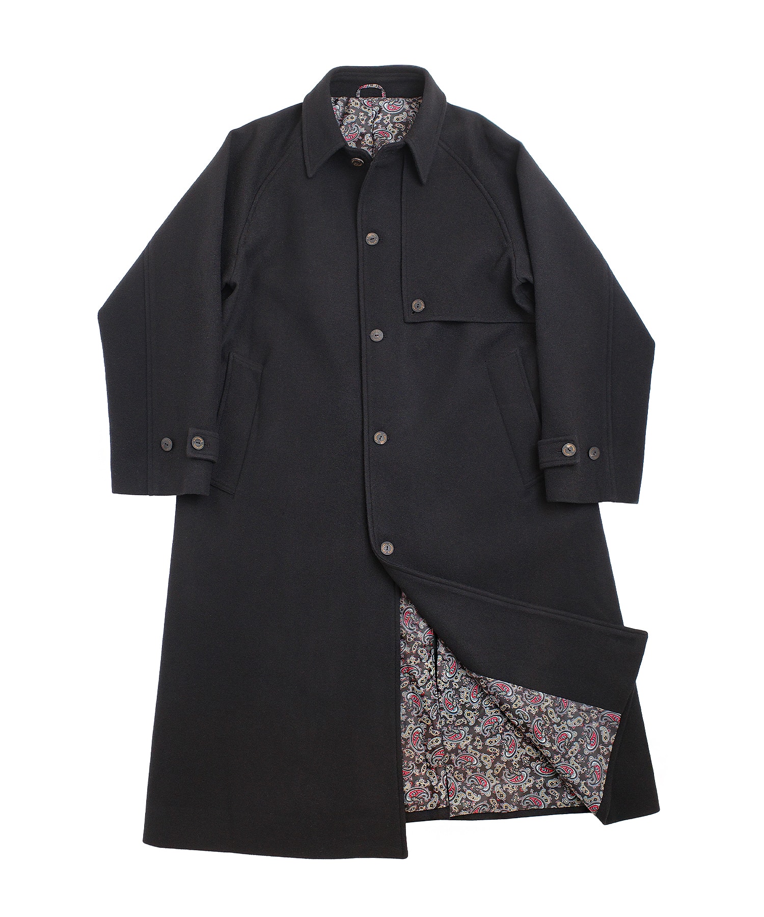 PURE-WOOL 90 BALMACAAN COAT (Black)