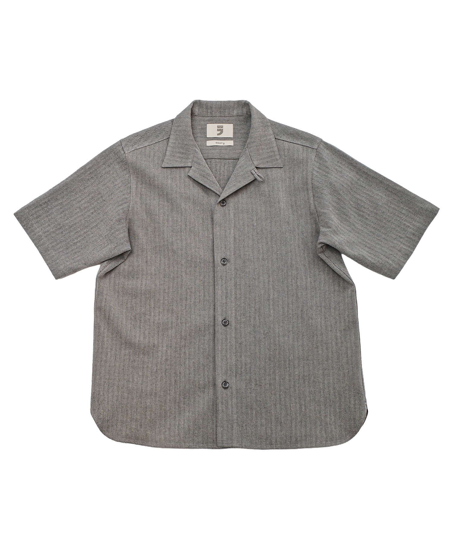 HERRINGBONE LINEN TAILORED 1/2 SHIRT (Black)