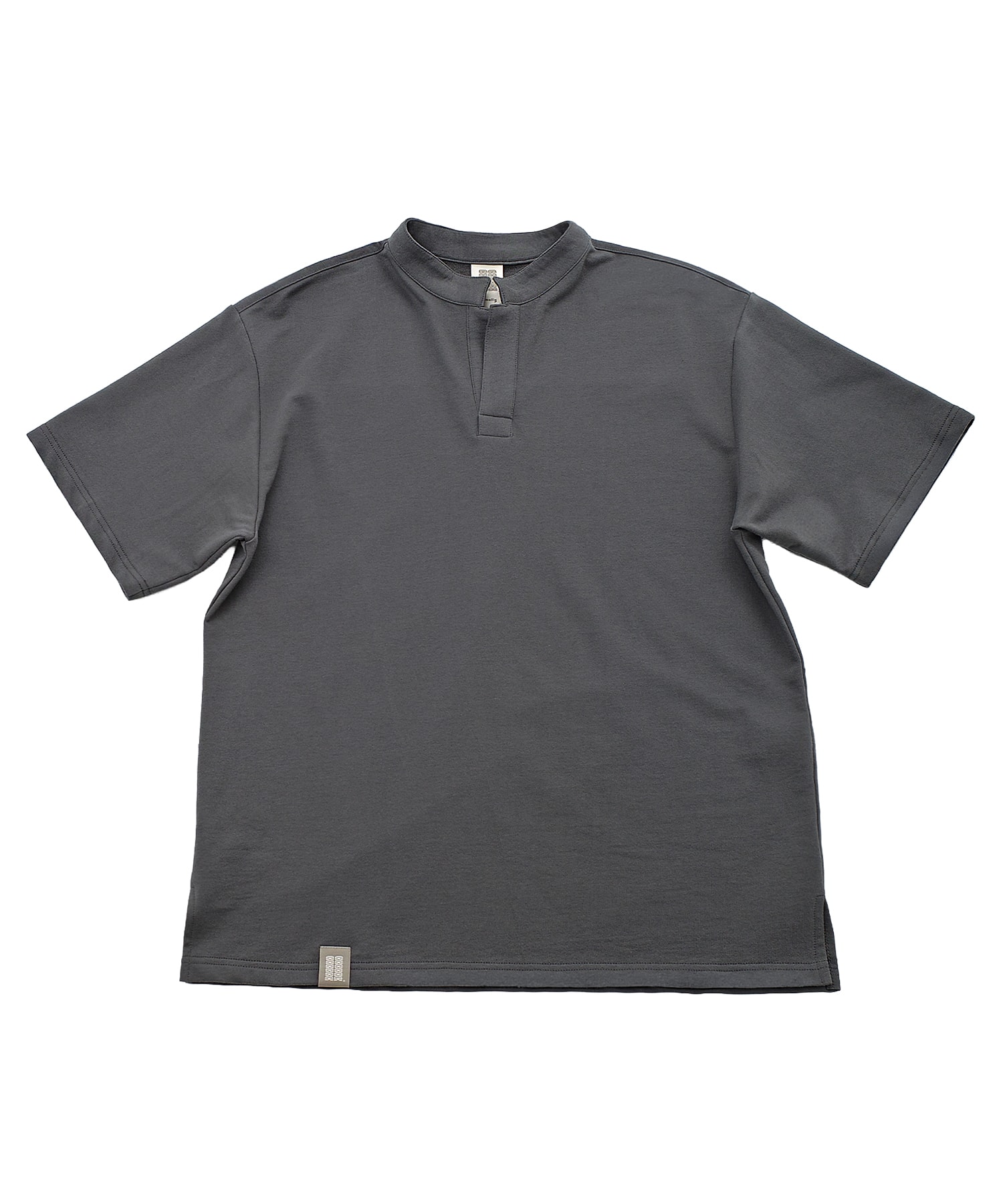 S-C OPEN HENLEY-NECK 1/2 TEE (Charcoal)