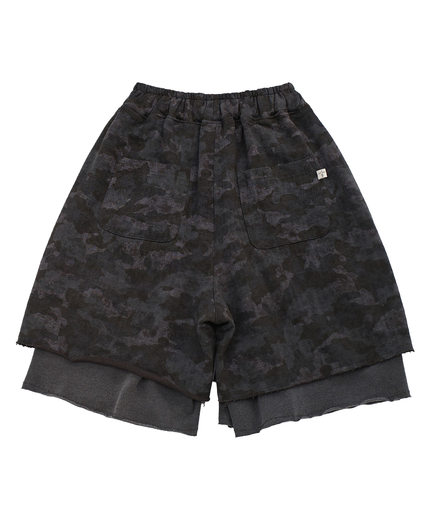 VINTAGE CAMO LAYERED 1/2 PANTS (Charcoal)