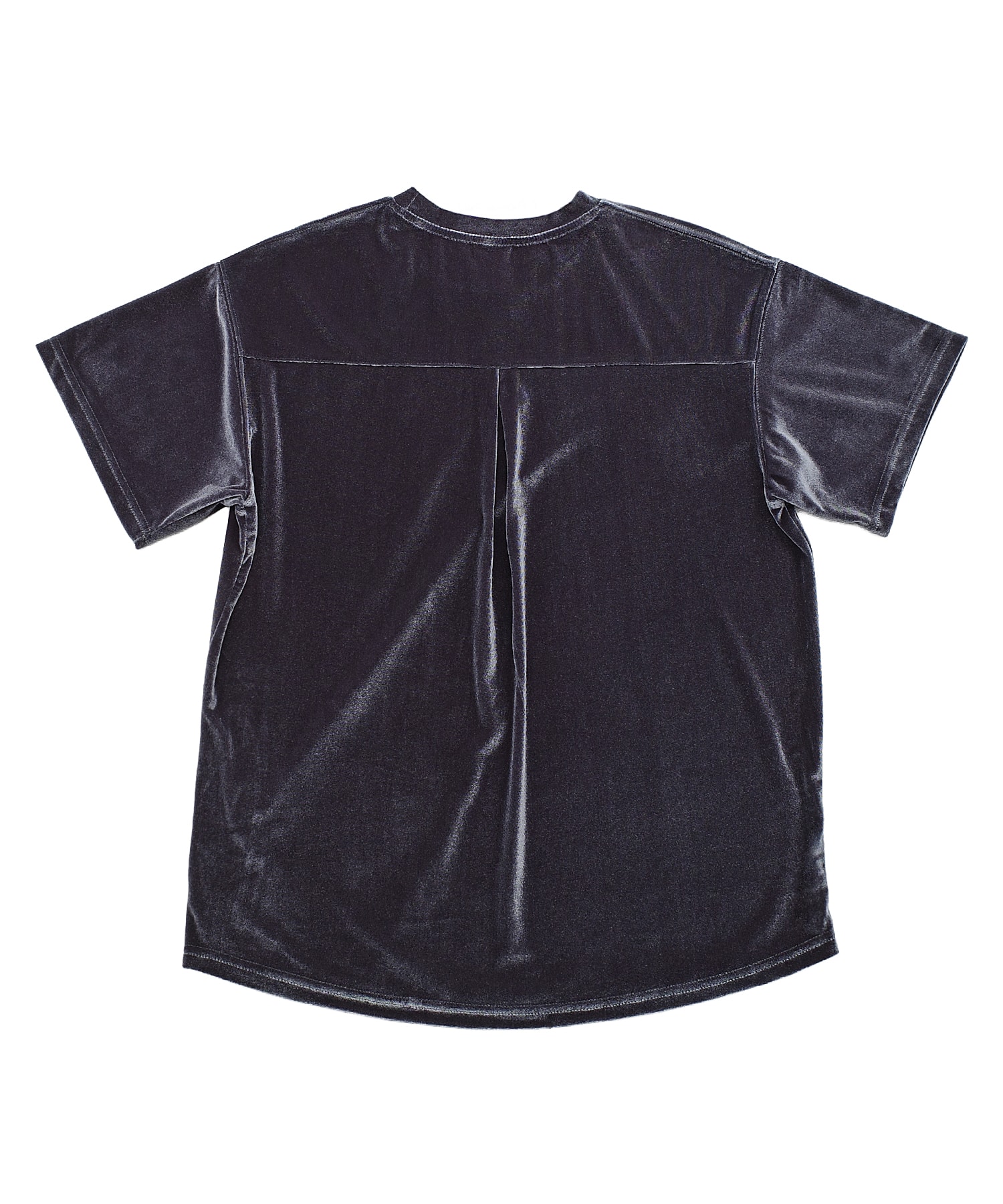 DROP-SHOULDER VELVET 1/2 TEE (Charcoal)