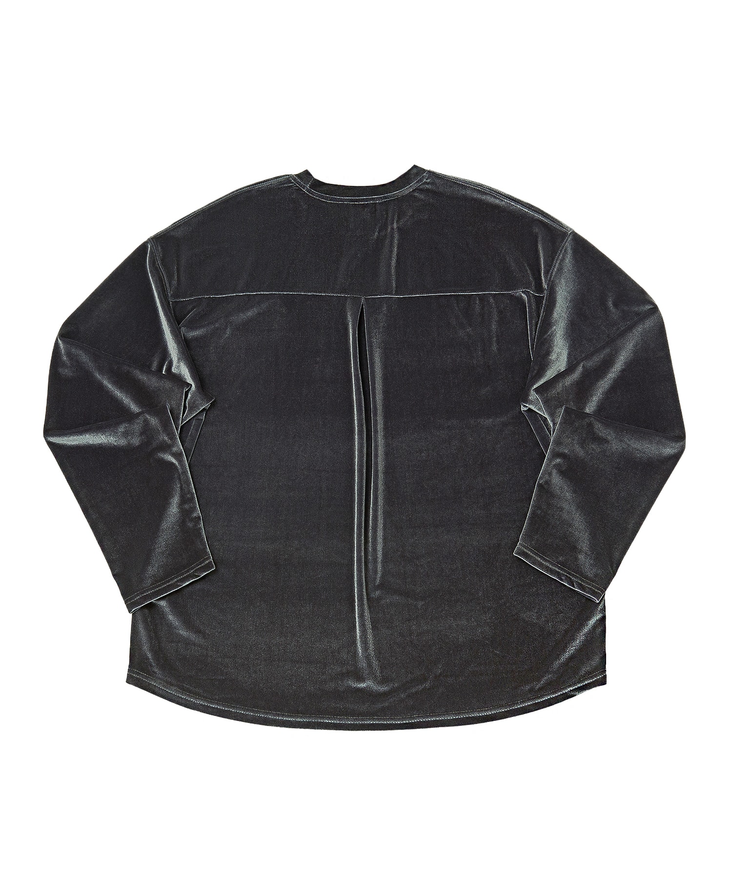 DROP-SHOULDER VELVET TEE (Charcoal)