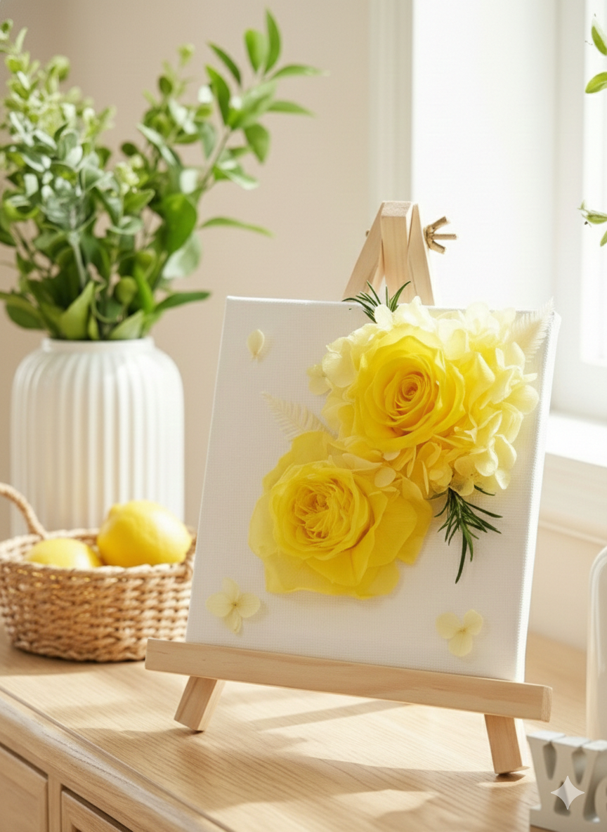 시들지 않는 인사를 건네다, Canvas Yellow
