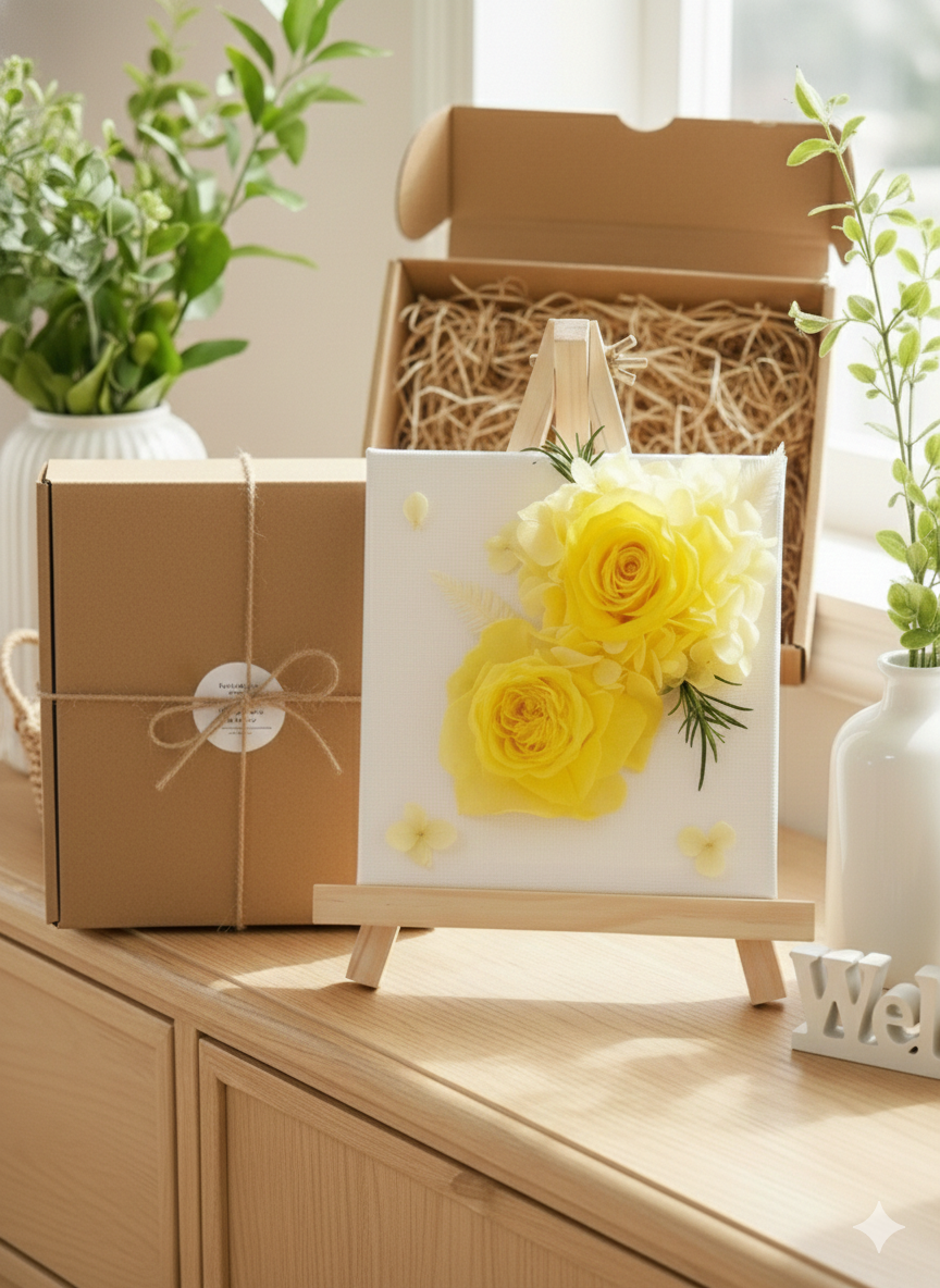 시들지 않는 인사를 건네다, Canvas Yellow