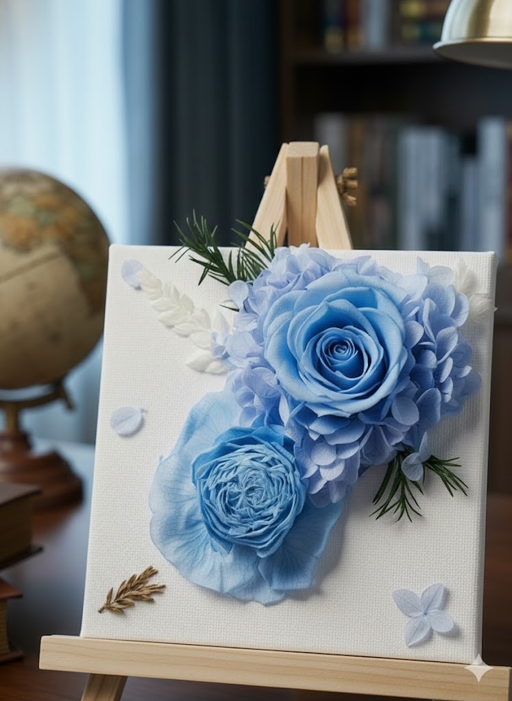 시들지 않는 인사를 건네다, Canvas Blue