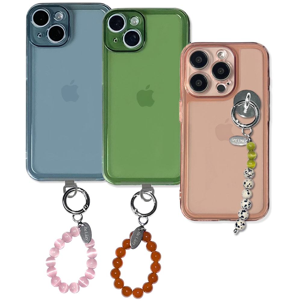 [Set] iPhone Jelly case + 젬 미니 스트랩