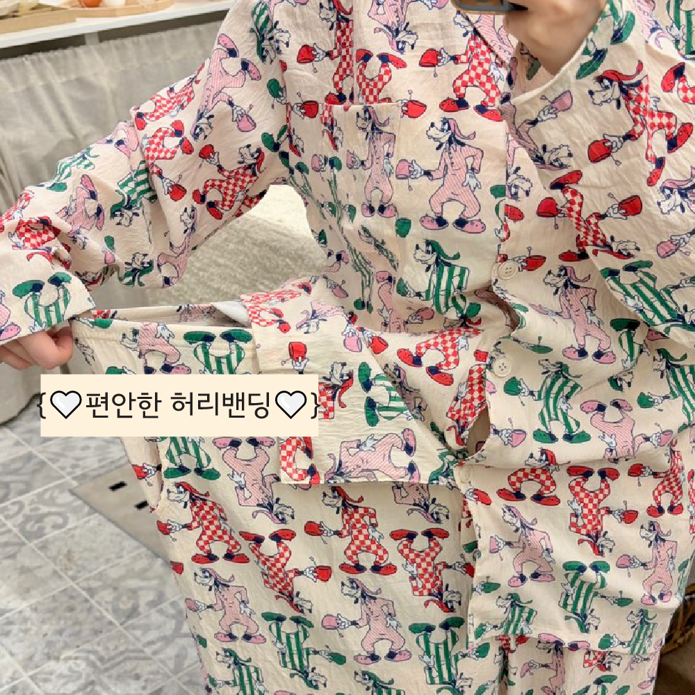 슬리핑구피 긴팔 커플잠옷 빅 오버 사이즈 긴팔 디즈니 88사이즈 베러댄잠옷의 사본