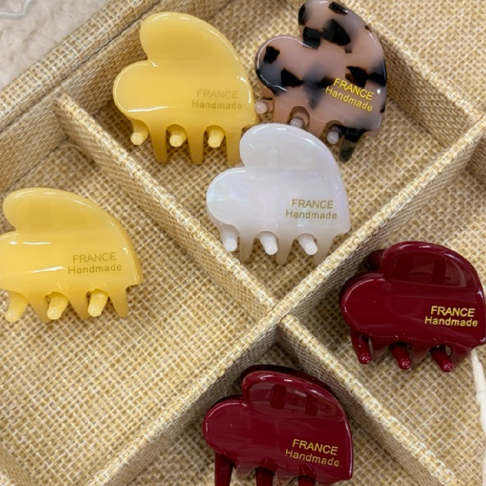 셀룰로오스 하트 집게핀 러블리 3.5cm 중간사이즈 반묶음