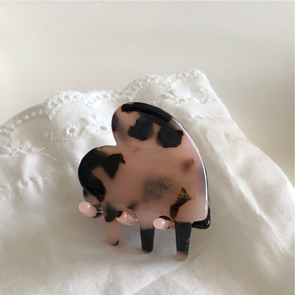 셀룰로오스 하트 집게핀 러블리 3.5cm 중간사이즈 반묶음