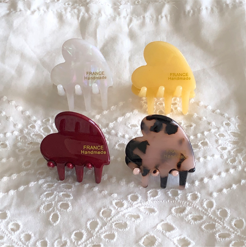 셀룰로오스 하트 집게핀 러블리 3.5cm 중간사이즈 반묶음
