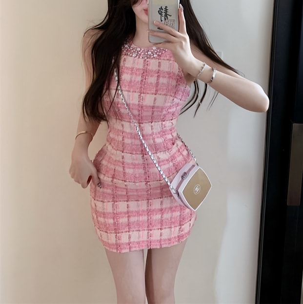 [High Quality] 로엘 진주넥 트위드 원피스