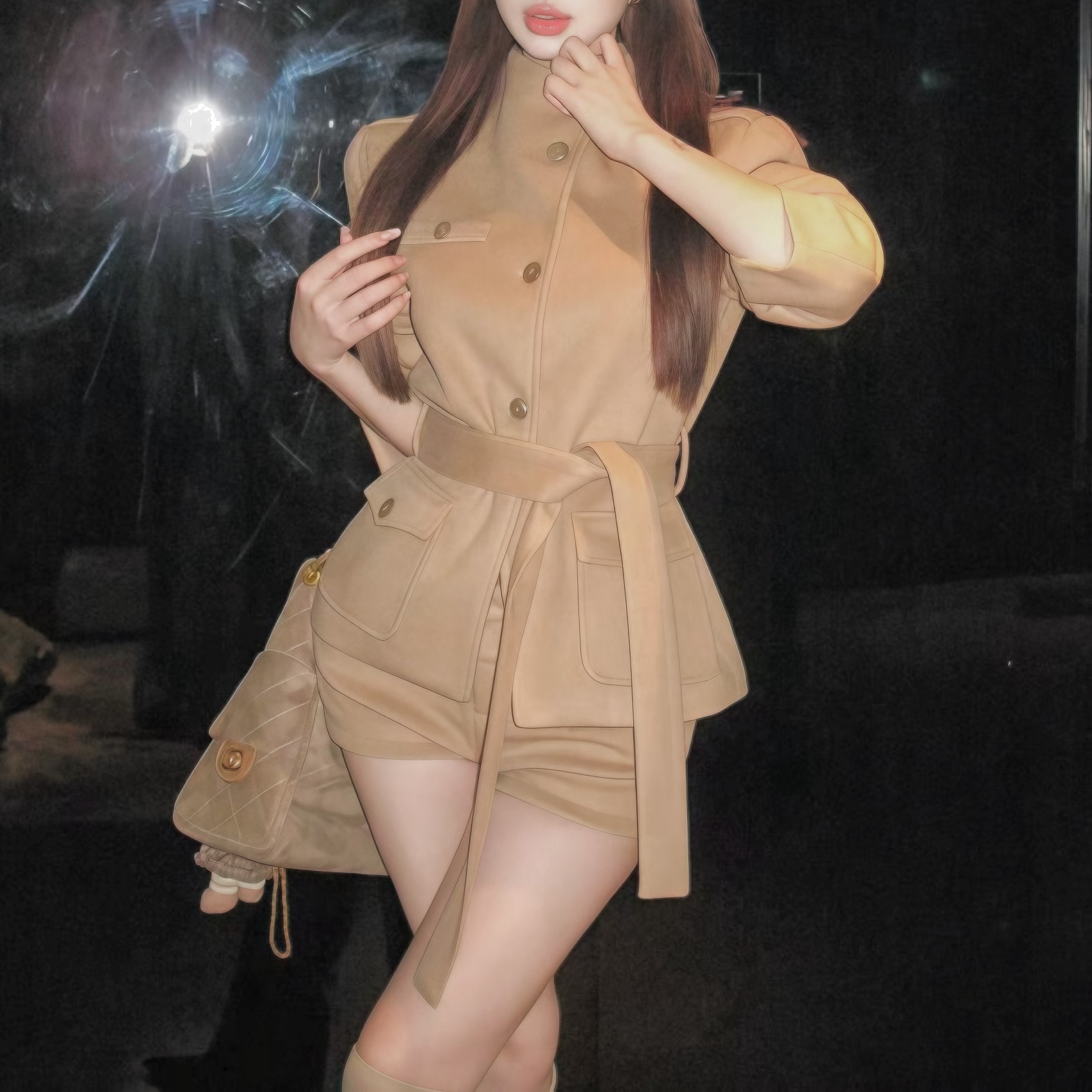 [ High quality ] 벨티드 하이넥 셋업