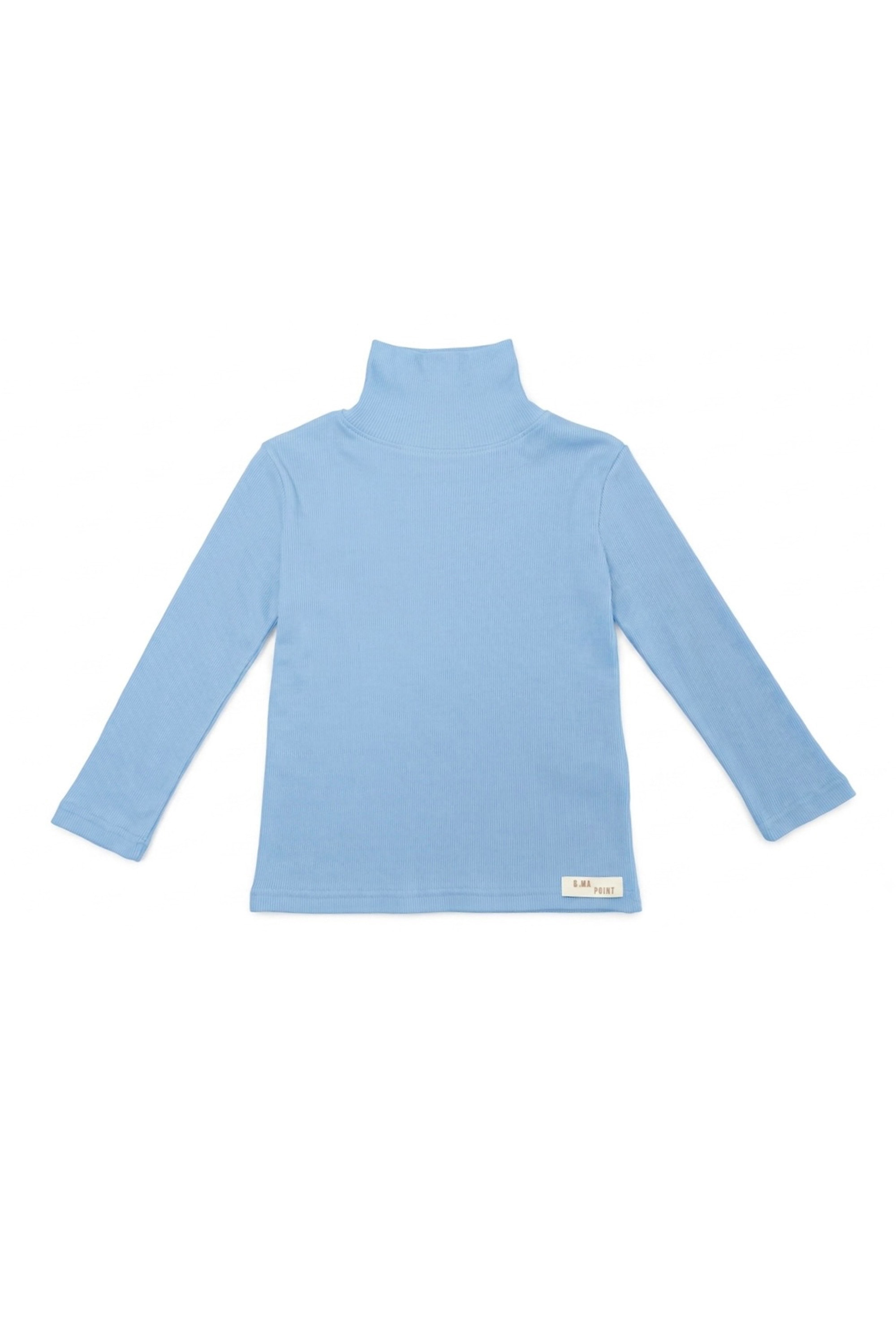 Ribbed High-Neck_Soft Blue