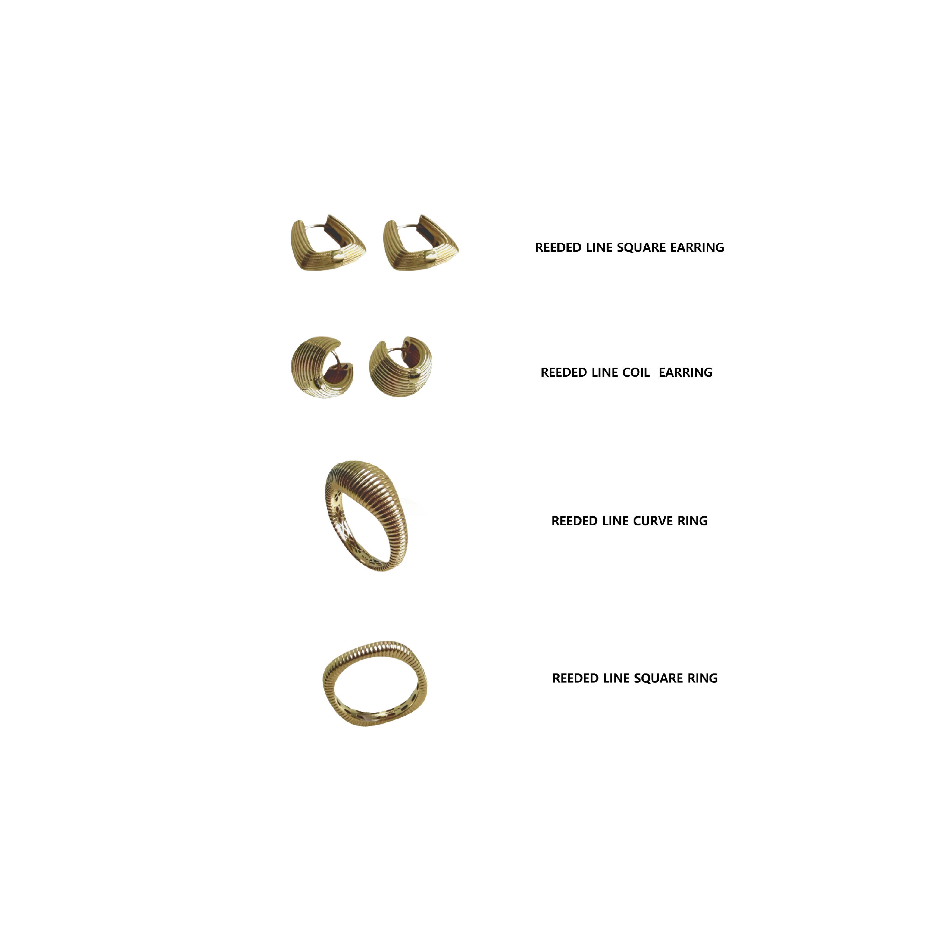 REEDED LINE COIL EARRING