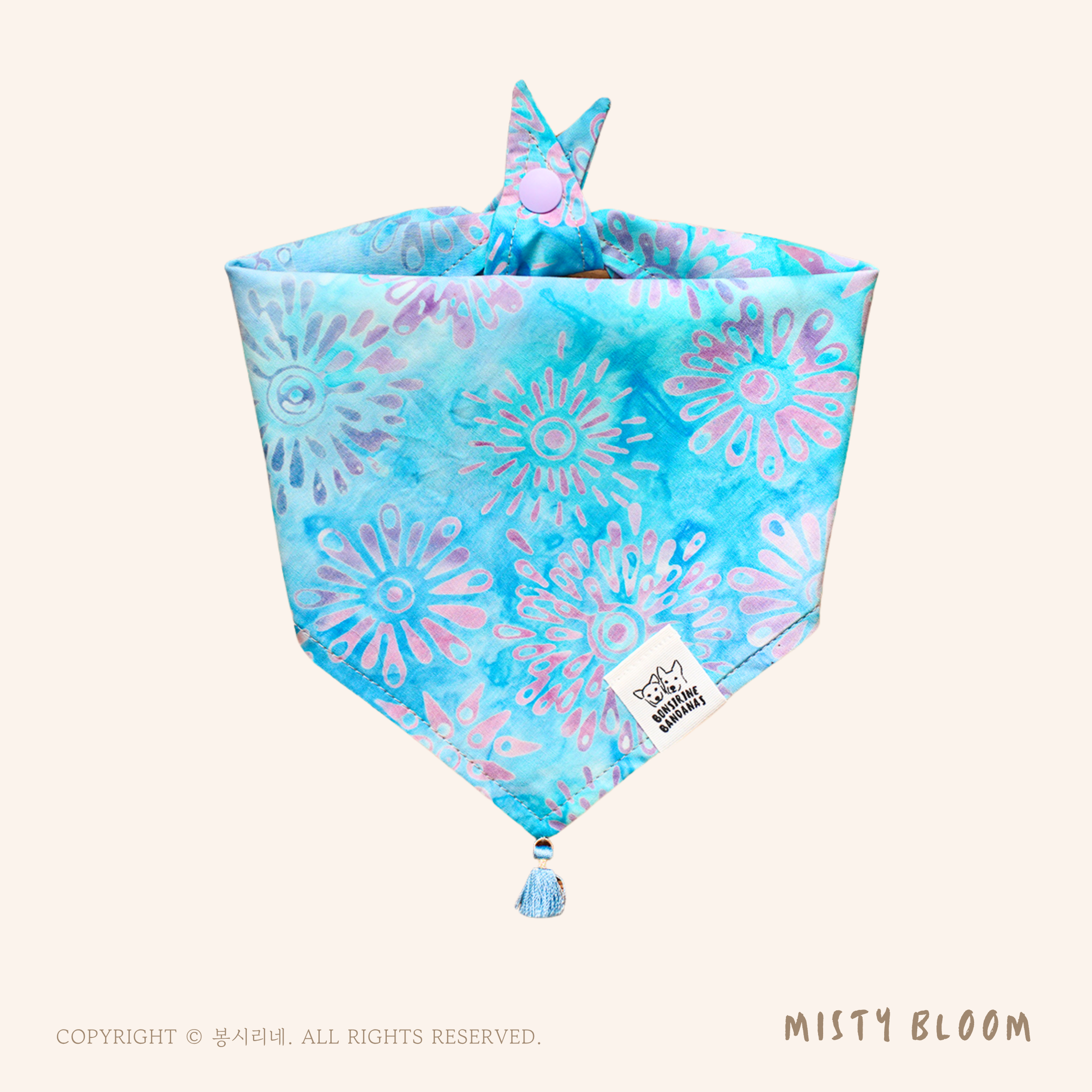 Misty Bloom batik bandana